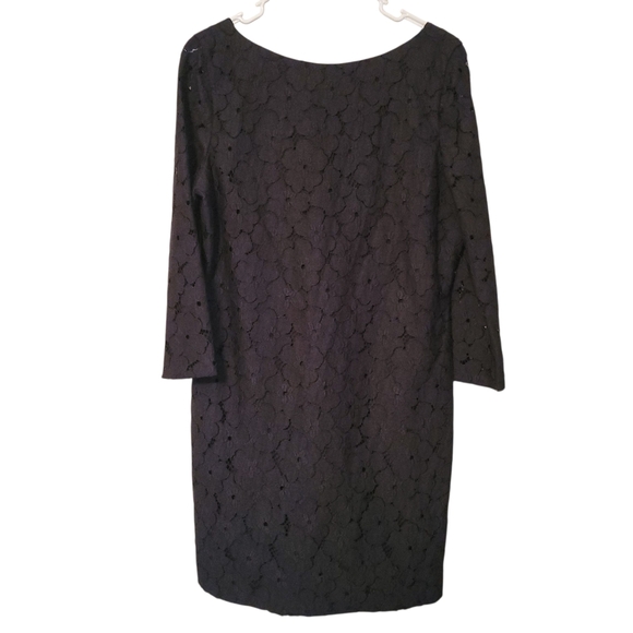 DVF Diane Von Furstenberg Sarita Flower Lace Dress in Black, Size 12 - Picture 2 of 12